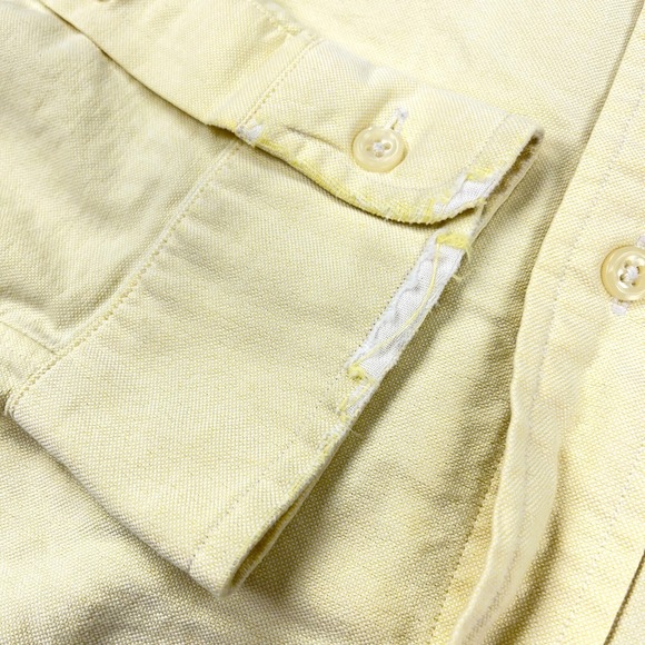 Ralph Lauren Shirt Men Large Yellow Button Up Classic Fit Oxford Cloth Pocket * - Picture 4 of 11